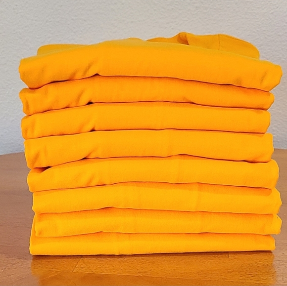 NWT'S- PRO CLUB -Lot of 7, Plain Gold Heavy weight Tees for Screenprinting, Sz S - Picture 2 of 3